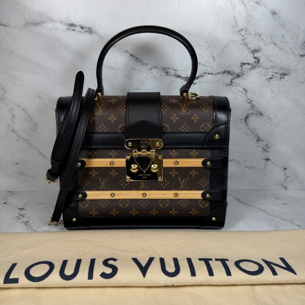 Louis Vuitton Trianon Trunk bag PM Monogram Wood LV crossbody tote Rare Handbag